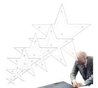Gabarit Acrylique Pour | 6 Pièces Gabarit De Avec Règle Pour Artisanat | Pochoir Pentagramme Transparent Antidérapant Précis | Pour Tissage Reliure Découpe Ourlet Dessin
