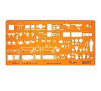 Gabarit Architecte 1/50 - Normographe Sanitaire 1/50 - Pochoir Architecture - Gabarit de Mobilier et de Dessin Technique - Trace Gabarit Architecte