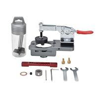 Gabarit charnière aluminium - Kit percage bois, guide percage 35mm, positionnement précis, plateau caoutchouc réglable 15-25 mm, perçage sécurisé menuiserie et bricolage