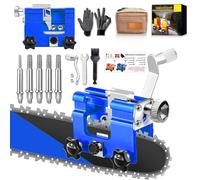 Gabarit d'affûtage de tronçonneuse avec 5 embouts d'affûtage en carbure de tungstène, kit d'affûtage manuel portable pour tronçonneuse de 10,2 à 55,9 cm, bleu