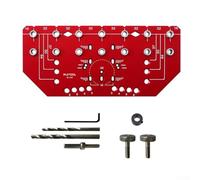 Gabarit de broche et charnière 2 en 1 pour installation d'étagère d'armoire, guide de perçage autonome en alliage d'aluminium avec forets de 5 mm et 6,35 mm, 37/50/64 mm pour bord