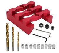 Gabarit de centrage automatique pour chevilles, alliage d'aluminium de qualité professionnelle, HSS, angle de 90 degrés, kit de localisation de poinçons pour le travail du bois