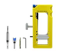 Gabarit de charnière de porte, gabarit de routeur de charnière réglable de 3 à 5 pouces avec jauge de profondeur, guide de mortaiseuse pour charnières d'angle de rayon de 1/4 à