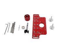 Gabarit de charnière d'étagère 2 en 1, outil de quincaillerie d'armoire entièrement en métal, guide de perçage de serrage autonome avec 7 forets, goupille d'étagère polyvalente et