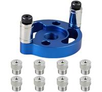 Gabarit de chevillage auto-centrant, guide de perçage précis pour assemblages du bois, outil de centrage vertical en aluminium avec bagues 3 à 10 mm, pour réparation de meubles et armoires, bleu