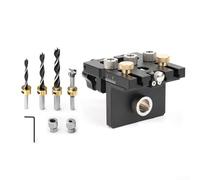 Gabarit de cheville 3 en 1 avec guide de perçage réglable pour des projets précis de travail du bois et mécanisme de serrage stable