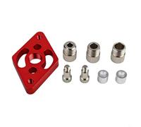 Gabarit de cheville à centrage automatique avec bagues en acier de 6/8/10 mm pour le travail du bois, outil de localisation de perçage en alliage d'aluminium pour un poinçonnage précis (rouge)