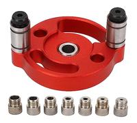 Gabarit de cheville à centrage automatique, position à trou unique, gabarit de chevilles pour le travail du bois, localisateur de forets en alliage d'aluminium avec bagues de 8 (Rouge)