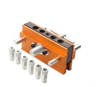 Gabarit de cheville auto-centrant pour le travail du bois - Guide de perçage réglable avec bagues en laiton, s'adapte à une épaisseur de 10 à 60 mm, trou vertical