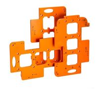 Gabarit de découpe 3 en 1 pour le travail du bois, gabarit de coupe en bakélite orange avec profilage d'angle arrondi pour armoire et installation murale, 7 x 7 cm (A)