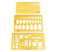 Gabarit de Dessin D’ellipse et Cercle, Règle Technique Orange | Plastique Transparent, Bords Lisses Échelles, Motifs Géométriques Numérotés, pour Plans et Apprentissage
