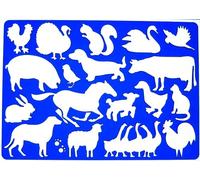 Gabarit de dessin d'animaux de la ferme - Symboles de poule, cochon, dinde, lapin, chien, mouton, vache, chat, coq, canard, cheval, oie, écureuil, oiseau