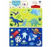 Gabarit de dessin en plastique - dino, espace 2pcs