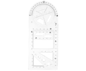 Gabarit de Dessin Géométrique Multifonction en Plastique pour Élèves | Règle D’arpentage Simple, Tracé Droit et Mesure Utile, pour Cahiers, Cours de Maths et Usage Intérieur