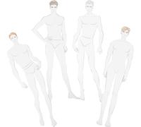 Gabarit de Dessin Libre pour Homme, Lot de 4, Plastique Blanc