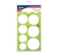 Gabarit de dessin Maped Helix pour grands cercles - Dessin et dessin de précision - Précision améliorée - 10 cercles et 4 rayons - 6,75 pouces x