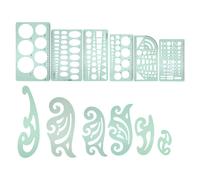 Gabarit de dessin,Outil de dessin,Gabarit de dessin en plastique,Règle de dessin,Gabarit de dessin multifonction,Règle de dessin géométrique,Fournitures de design
