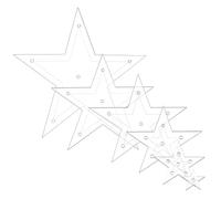 Gabarit De En Acrylique, 6 Pièces Gabarits de Étoile, Pochoir Pentagramme Transparent Antidérapant Précis, Projets Créatifs