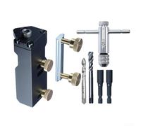 Gabarit de guidage profilé en aluminium pour extrusion des séries 20, 30, 40, assistant de taraudage M6 M8 avec arrêt réglable, kit d'outils de poinçonnage de trous métalliques pour garde-corps de