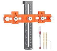 Gabarit de localisation de perçage pour poignées d'armoire et de tiroir, gabarit de cheville en alliage d'aluminium avec guide de perforation précis, 22,5 x 8,5 x 4 cm, Compat