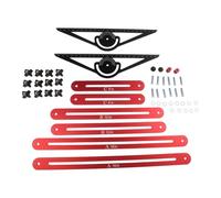 Gabarit de mesure réglable pour marches d'escalier, en alliage d'aluminium CNC avec extensions modulaires de 40,6 à 152,4 cm, compatible avec le travail du bois et l'installation au sol (rouge/noir)