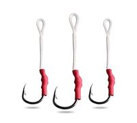 Gabarit de pêche décalé 50 pièces PC S en acier inoxydable hameçon de pêche fil hameçon lent volant avec fixation en métal appât crochet auxiliaire ensemble d'hameçons portables (couleur : 9/0) (1/0)