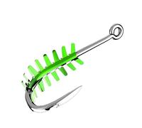 Gabarit de pêche décalé hameçon de pêche 20 pc/lot, hameçon en acier à haute teneur en carbone avec anneau de creusement, bionique invisible herbe aquatique hameçon barbelé, matériel de pêche