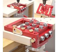 Gabarit de Percage, 2/6/8/10/15/20/35 mm Gabarit de Percage Charniere Guide de Percage 3 en 1 Woodpeckers Tools avec Clip de Positionnement Guide de Perçage Réglable Localisateur de Perforateur