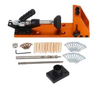 Gabarit de perçage à 15° pour trous obliques, guide de perçage, aluminium orange, 10-30 mm - Connexions bois précises, montage rapide, idéal menuiserie amateur & pro