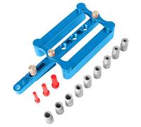 Gabarit de perçage à centrage automatique de 6/8/10 mm, kit de guide de perçage pour le travail du bois avec 9 douilles, positionneur de précision pour un alignement précis des tro