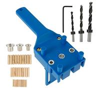 Gabarit de perçage avec réglables, pour le travail du bois, tailles de trous de perçage, arrêt de profondeur pour perçage vertical pour chevilles en bois de 6/8/10 mm de diamètre, 41 pièces.