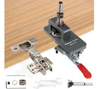 Gabarit de Percage Charniere 35mm,gabarit de charnière dissimulé,Hinge Cup Drilling Jig , localisateur de guide de perçage pour installation de charnière d'armoire de porte