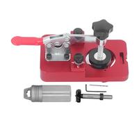 Gabarit de Perçage Charnière Aluminium, Guide de Perçage pour Porte d'Armoire 0-25mm - Clamping Rigide, Aluminium Résistant, Compatible Défonceuse Bois