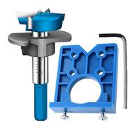 Gabarit de Perçage Charniere Invisible 35 mm Ouvre Trou de Charnière Localisateur de Trou D'Installation de Porte pour Charnières de Placard et Plaques de Montage, pour Menuiserie (Bleu)
