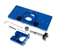 Gabarit de Perçage Charnière Invisible avec Dispositif de Charnière Perçage et Foret Forstner 35 mm - Support Butée de Profondeur - Clé Hexagonale pour Menuiserie