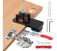 Gabarit de perçage de charnière de 35 mm, gabarit de perçage, charnière cachée, jig 3-6 mm, bord réglable avec double serrage et trous pré-percés pour meubles en bois, armoires de porte