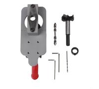 Gabarit de perçage de charnière de 35 mm pour installation de porte dissimulée, repérage de perçage réglable avec réglages de profondeur 3-7 mm et 10-15 mm, haute teneur en carbone S (argenté)