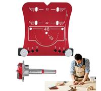 Gabarit de perçage de charnière de porte d'armoire, gabarit de trou de charnière d'armoire de 35 mm avec foret, outil de charnière d'armoire en alliage d'aluminium pour limiteur d'outils de menuiserie