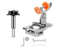 Gabarit de perçage dissimulé de charnière d'armoire de 35 mm pour le travail du bois - Guide de localisation de trous avec construction en acier inoxydable et en caoutchouc, outil d'alignement de