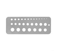 Gabarit de perçage en acier inoxydable avec 29 niveaux pour mesurer rapidement les forets et les filetages - Pour enseignement robuste pour menuisiers et bricoleurs - 15,9 x 6 cm - Argent