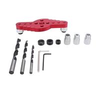 Gabarit de perçage en alliage d'aluminium pour le centrage des trous de menuiserie, permettant un positionnement précis et droit.