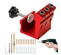 Gabarit De Perçage Invisible Kit - Ensemble de Gabarit Guide de Perçage pour Trous Borgnes - Angle d'Assemblage 15 Degrés avec Mèche Étagée et Localisateur Menuiserie Outils Bois pour Projets Rénovati