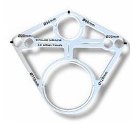 Gabarit de perçage pour bâti support WC suspendu - 6 diamètres (Ø20 à Ø120 mm) - Outil de traçage chantier - Outillage Carreleur 2.0 - Artisan Français