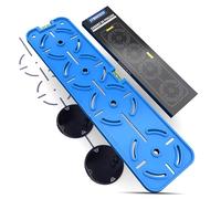 Gabarit de perçage pour prise de courant 68 mm avec niveau à bulle - Aide au perçage pour boîte encastrée et boîte murale creuse - Bleu/vert - Pochoir pour électriciens en cloison sèche - Alignement