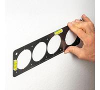 Gabarit de perçage pour prises de courant avec niveau à bulle, 1 kit, tôle métallique de 1,5 mm, gabarit pour distances normalisées de 71-91 mm avec cadre commun séparé, boîte d'interrupteur distance