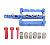 Gabarit de perçage pour tenons en bois, perceur de tenons en bois multi-tailles avec manchons de perçage 6/8/10 mm, localisateur en alliage d'aluminium anodisé pour bois de 17 à 60