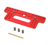 Gabarit de poche pour le travail du bois | Guide réglable pour un placement précis des trous | Construction en alliage d'aluminium | Résistant à la rouille et à l'usure | Pour porte d'armoire (rouge)