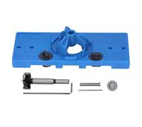 Gabarit de scie à trou pour charnières, guide de perçage de charnières cachées, outil de positionnement avec butée de profondeur et pointe conique pour perceuse d’établi, kit de (Bleue)