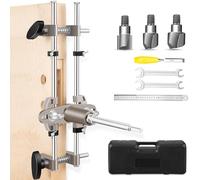 Gabarit de serrure à mortaiser, kit d'ouverture de trou de serrure de porte pour porte en bois avec 3 lames de coupe en acier tungstène, gabarit de mortaisage de porte (kit de mortaise)