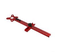 Gabarit de toupie pour le travail du bois - Guide de coupe - Support de rainure de fraisage - Outil de perçage de menuiserie - Outil en alliage d'aluminium - Rouge (A)
